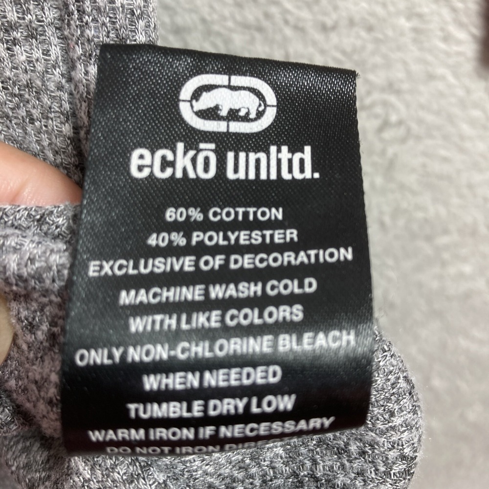 Ecko Unltd. Shirt Adult Large Gray Red Rhino Logo Long Sleeve Comfort Preppy - Picture 12 of 14